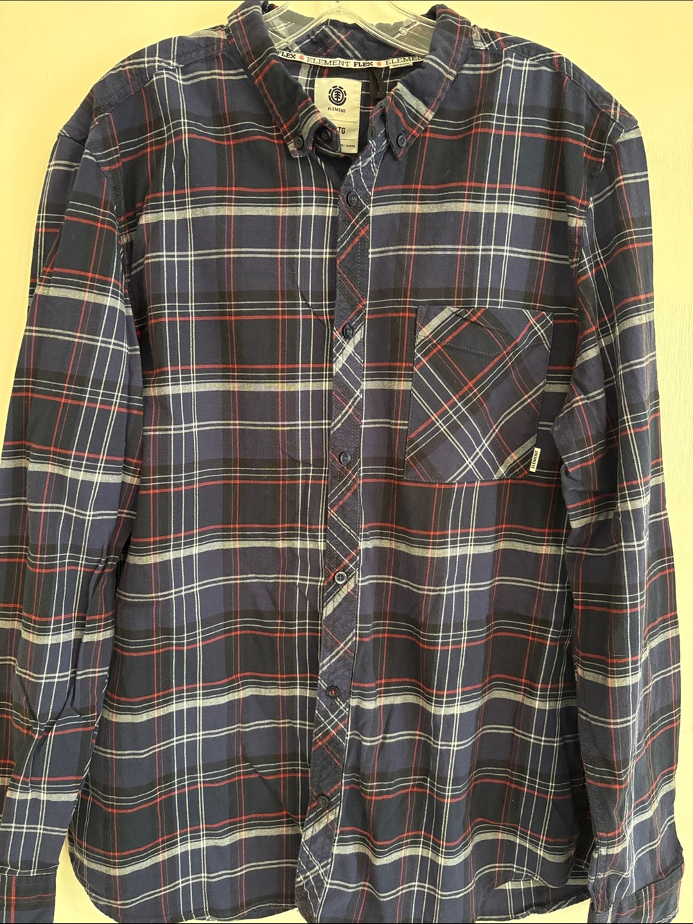 ELEMENT Flex Plaid Button-Down Shirt Size XL